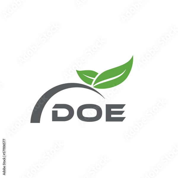 Fototapeta DOE letter nature logo design on white background. DOE creative initials letter leaf logo concept. DOE letter design.
