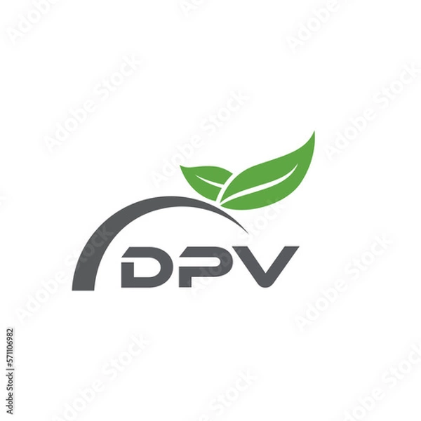 Fototapeta DPV letter nature logo design on white background. DPV creative initials letter leaf logo concept. DPV letter design.
