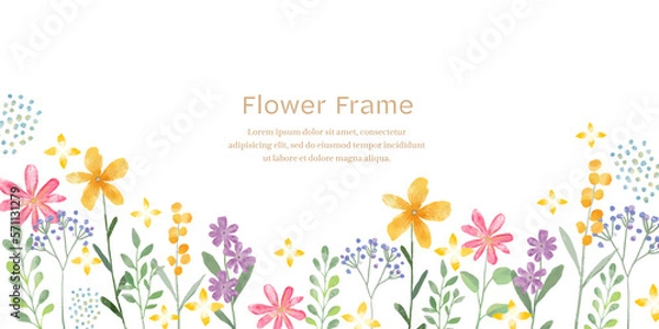 Fototapeta 春のフラワー素材 水彩 ボタニカル