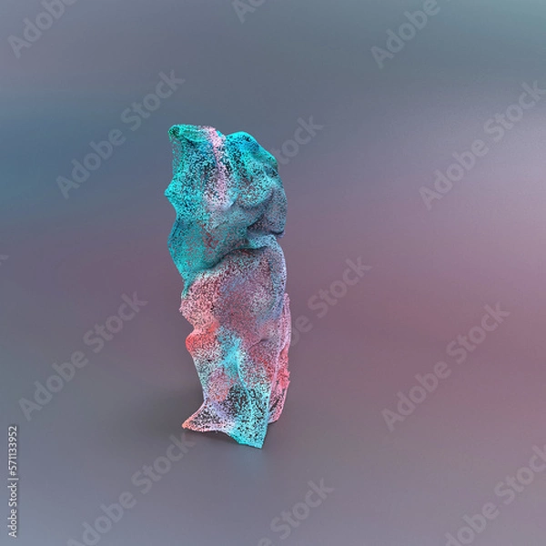 Obraz 3d particles colorful background, box shape