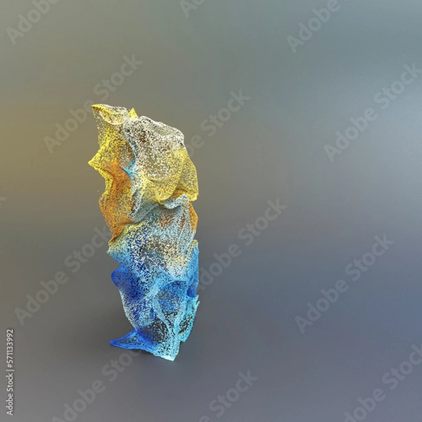 Obraz 3d particles colorful background, box shape