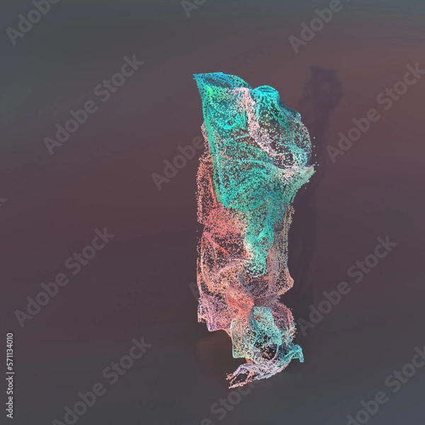 Obraz 3d particles colorful background, box shape