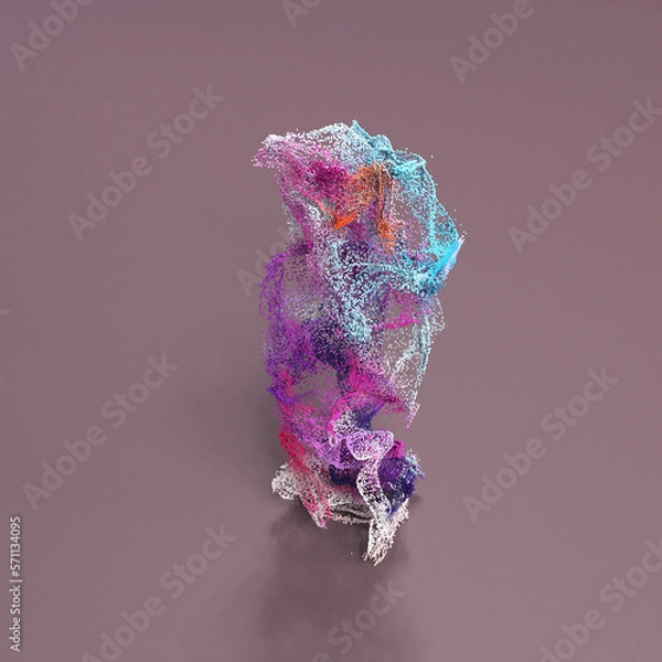 Obraz 3d particles colorful background, box shape