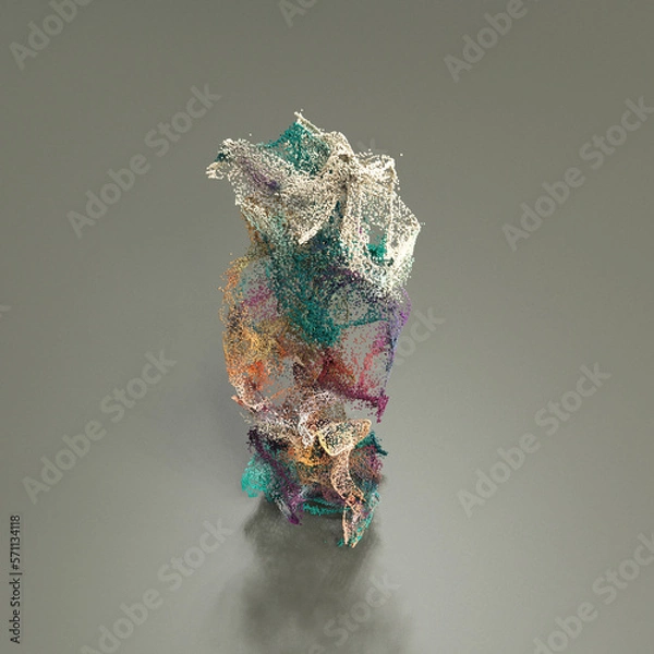 Obraz 3d particles colorful background, box shape