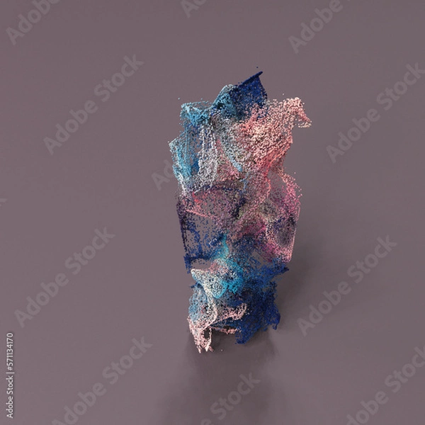 Obraz 3d particles colorful background, box shape