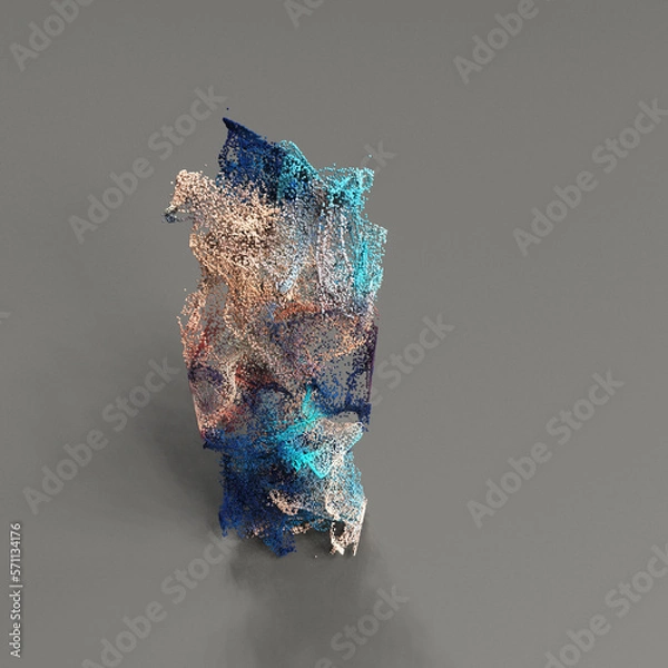 Obraz 3d particles colorful background, box shape