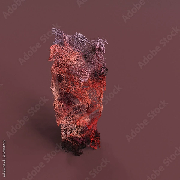 Obraz 3d particles colorful background, box shape