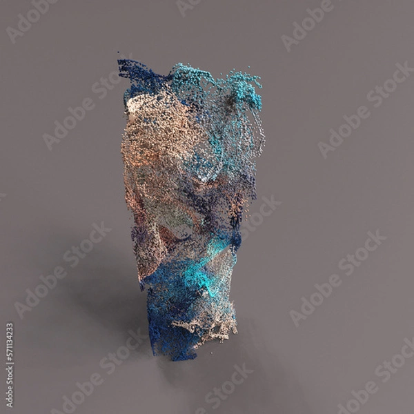 Obraz 3d particles colorful background, box shape