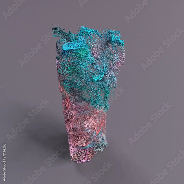 Obraz 3d particles colorful background, box shape