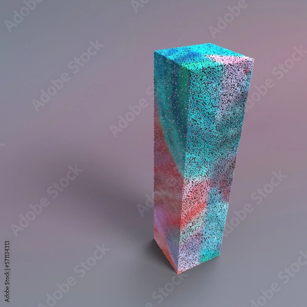 Obraz 3d particles colorful background, box shape