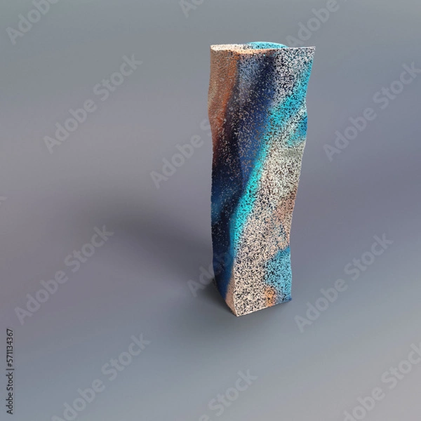 Obraz 3d particles colorful background, box shape