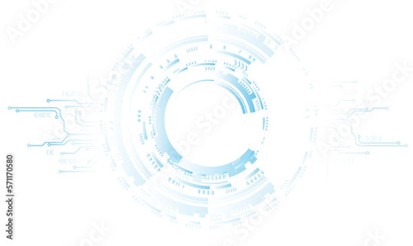 Obraz Abstract blue computer technology background with circuit board and  circle tech.illustration for elements