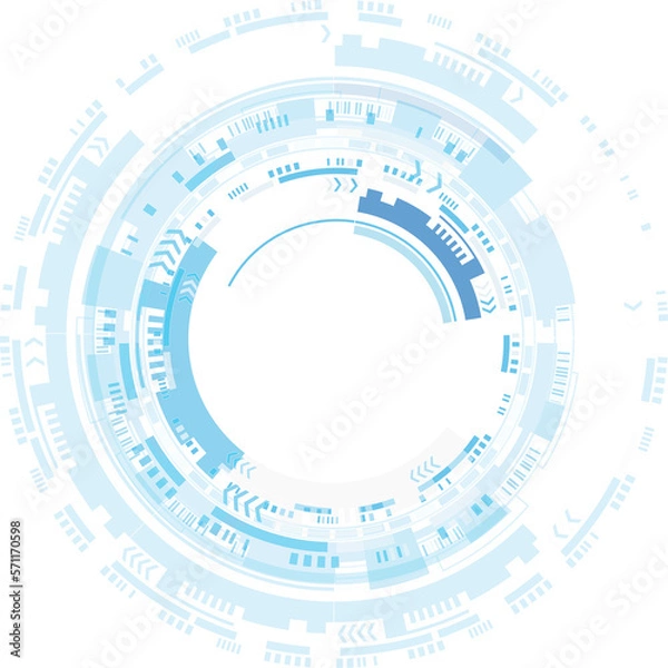 Obraz Abstract blue computer technology background with circuit board and  circle tech.illustration for elements