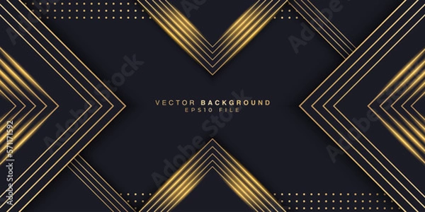 Fototapeta abstract geometric golden line style background design