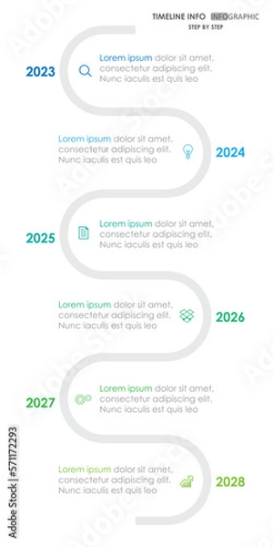 Fototapeta timeline Business data visualization. timeline infographic icons designed for abstract background template