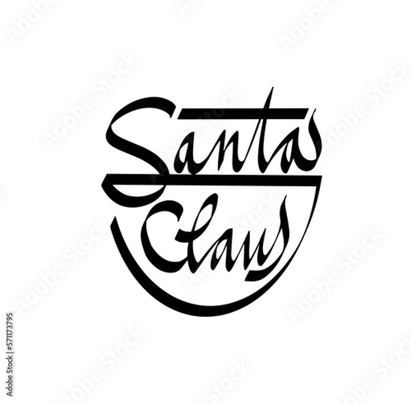 Obraz Signature of Santa Claus. New Year's autograph for a gift or postcard. Vector illustration