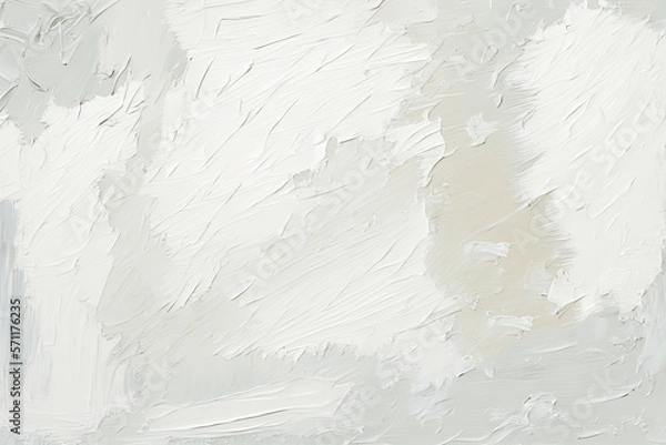 Obraz White and gray color abstract texture background of oil painting for modern decoration, wallpaper or creative art or graphic design. Generative ai