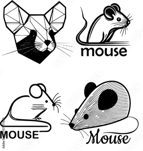 Fototapeta logo in the form of a mouse or rat mascot, a small rodent is a symbol of the company