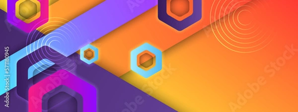 Obraz Orange abstract banner background
