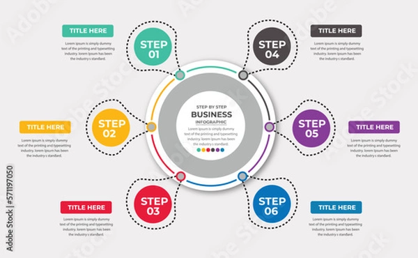 Obraz Business data visualization .process chart. abstract elements of  graphs  diagram with steps  option