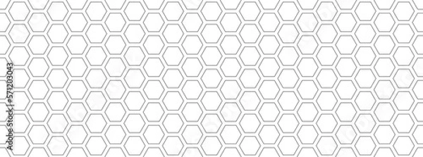 Obraz Wzór geometryczny sześciokąta. Bezproblemowe tło sześciokątne. Streszczenie komórki o strukturze plastra miodu. Ilustracja wektorowa. Projektowanie ulotek tła, miód reklamowy, materiał, ubrania, tekstura, wzór tekstylny
