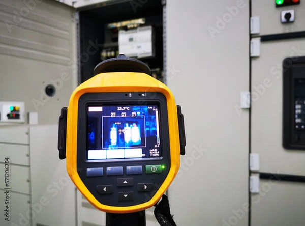 Obraz Thermal imaging inspection of electrical equipment in electrical room, PDM(predictive maintenance) for motor control center
