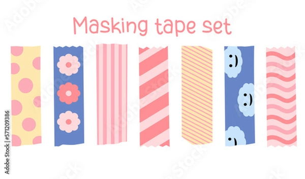 Fototapeta Masking tape, washi tape, journal element, scrapbook
