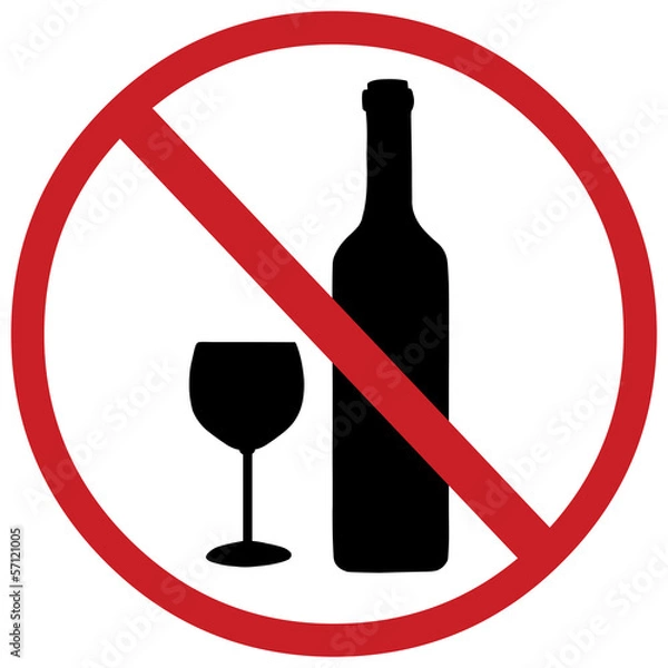 Obraz vector sign: no alcohol