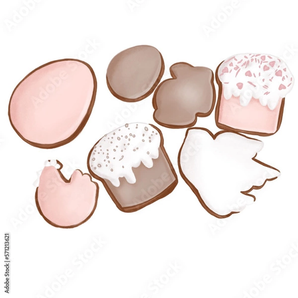 Obraz heart shaped cookie cutter, Easter tasty