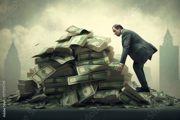 Obraz In inflation, money loses purchasing power. Generative AI.