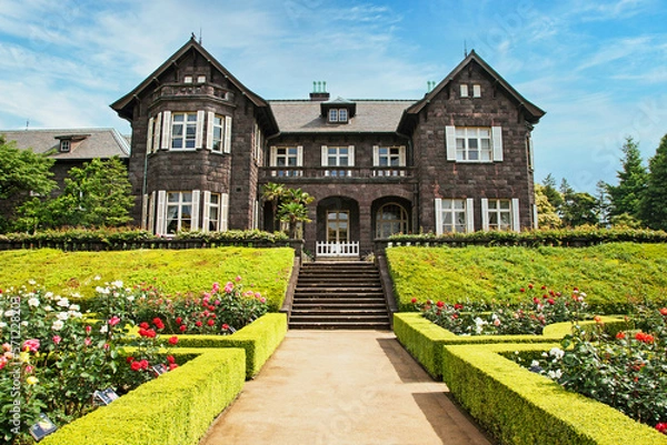 Obraz 旧古河庭園, 洋館, バラ