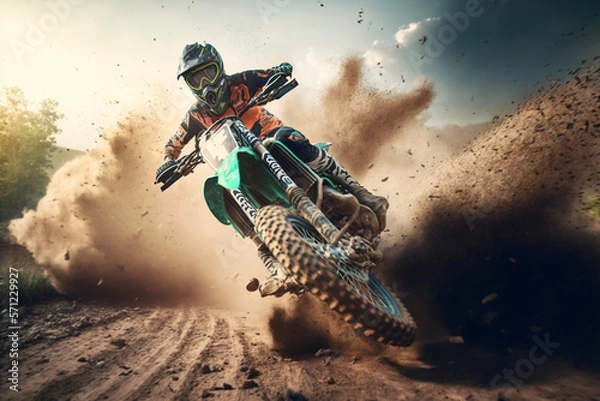 Fototapeta Motorrad Motocross Generative AI