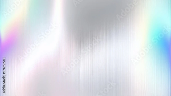 Obraz White abstract background with holographic surface. Rainbow silver reflective iridescent texture. Generative ai