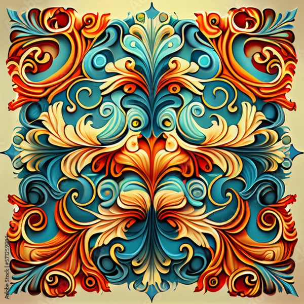 Fototapeta Label vintage style design element. Retro elegant emblem illustration. Generative AI