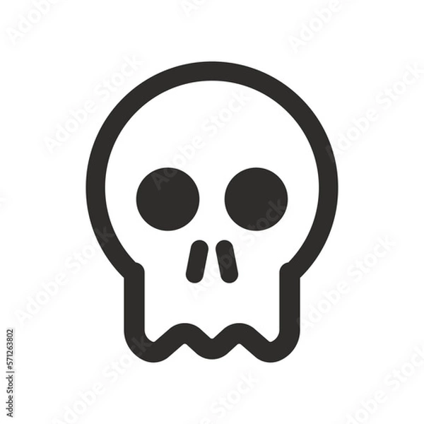 Fototapeta Skull vector icon. Style is flat rounded symbol, rounded angles, white background. Illustration Vector EPS