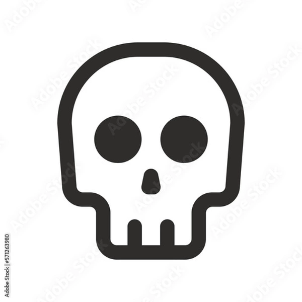 Obraz Skull vector icon. Style is flat rounded symbol, rounded angles, white background. Illustration Vector EPS