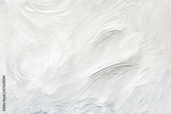Obraz White oil painting brush strokes texture background. Generative ai