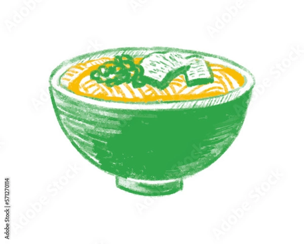 Obraz 沖縄のソーキそばのイラスト　観光　線画