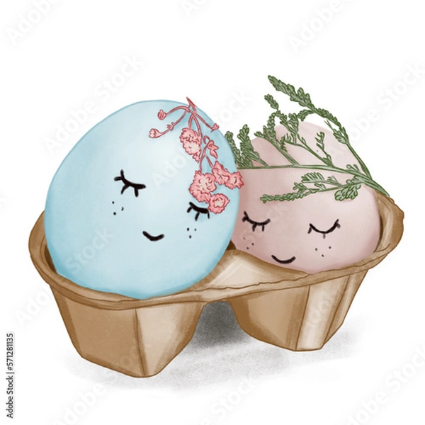 Obraz easter eggs blue and pink color