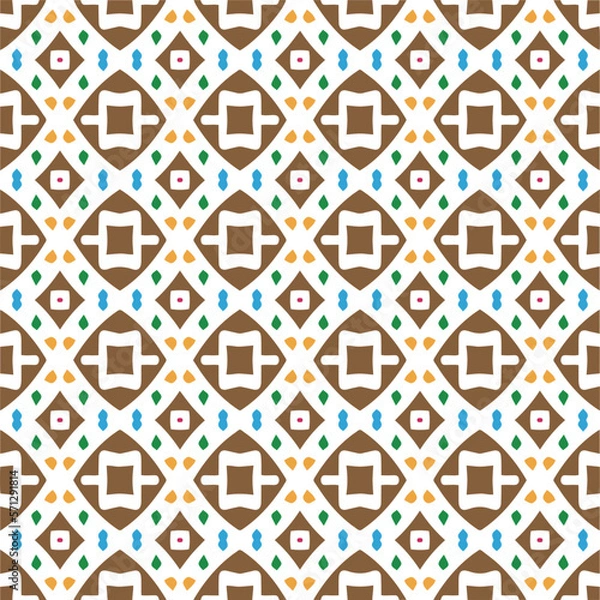 Fototapeta Abstract ethnic rug ornamental seamless pattern.Perfect for fashion, textile design, cute themed fabric, on wall paper, wrapping paper and home decor.