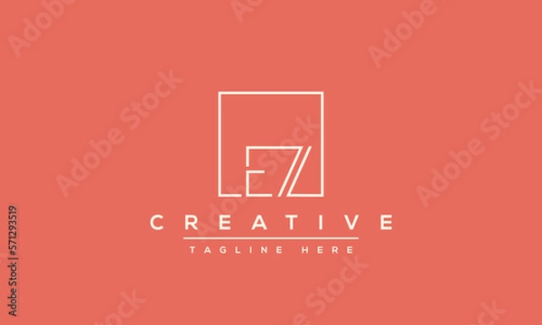 Obraz Letter EZ logo design, Minimalist Abstract Initial letter EZ  logo