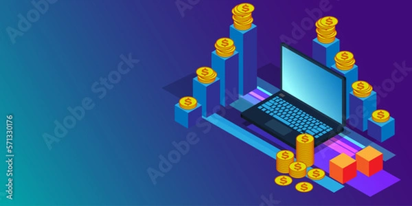 Fototapeta concept stock market investment,currency exchange,online investment background.business illustration