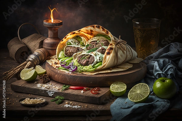 Obraz Delicious souvlaki, generative ai