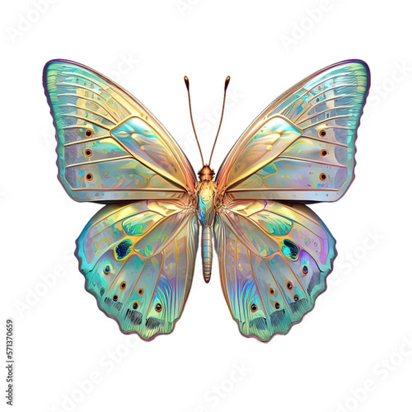 Obraz Colorful butterfly on transparent background PNG