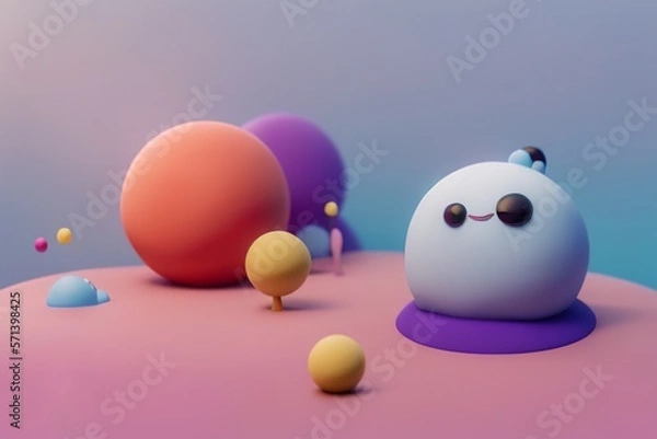 Obraz colorful spheres random background