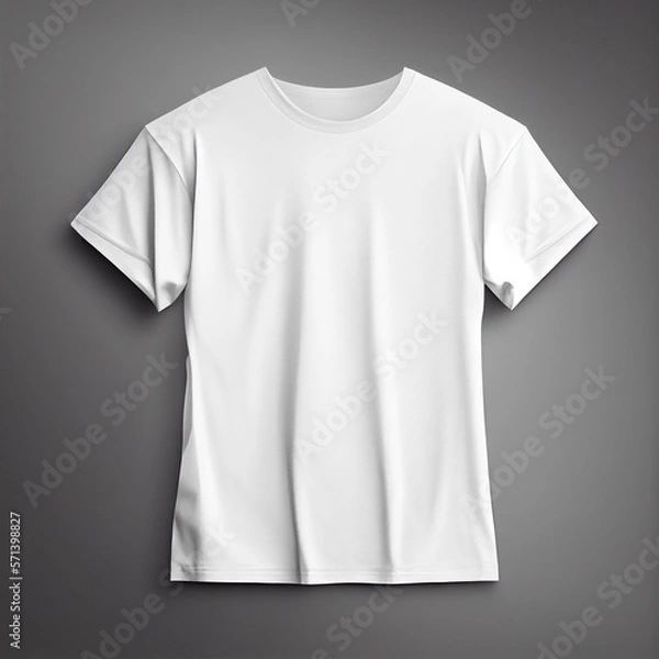 Fototapeta Blank t-shirt mockup, white basic tee for your design. Ghost mannequin. Generative AI