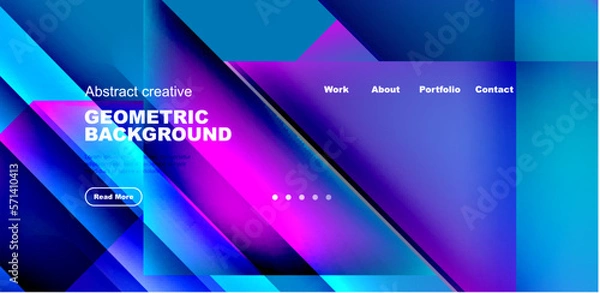 Fototapeta Dynamic triangle design with fluid gradient colors abstract background