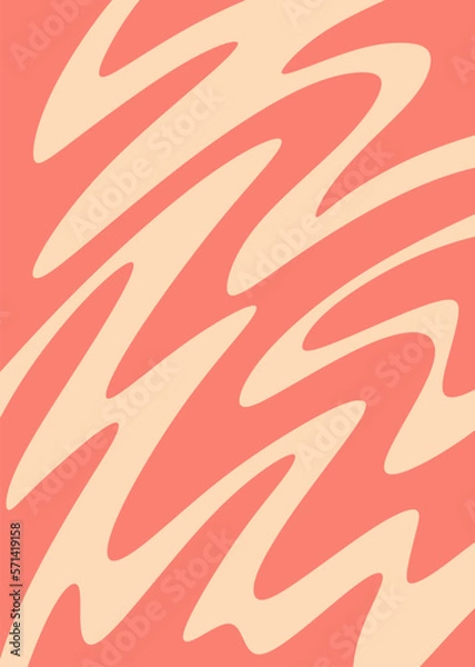 Fototapeta Minimalist background with cute wavy lines pattern