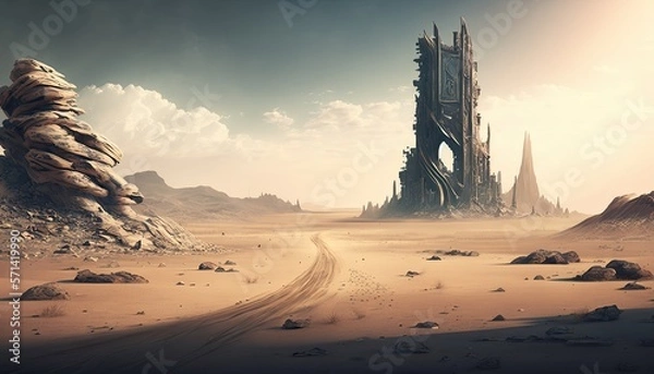 Obraz Dystopian desert landscape