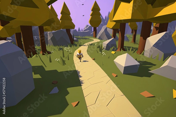 Obraz Generative AI - Video Game Screenshot - endless-runner - 02